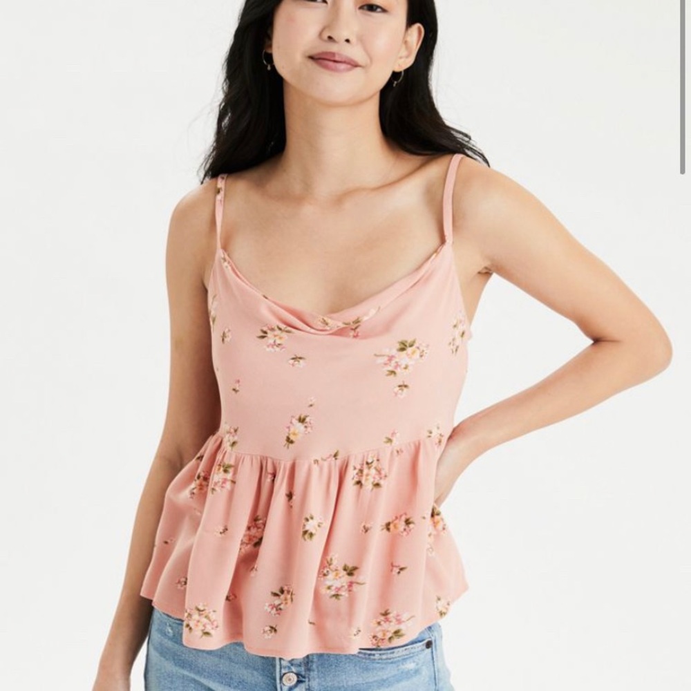 american eagle cowl neck babydoll top